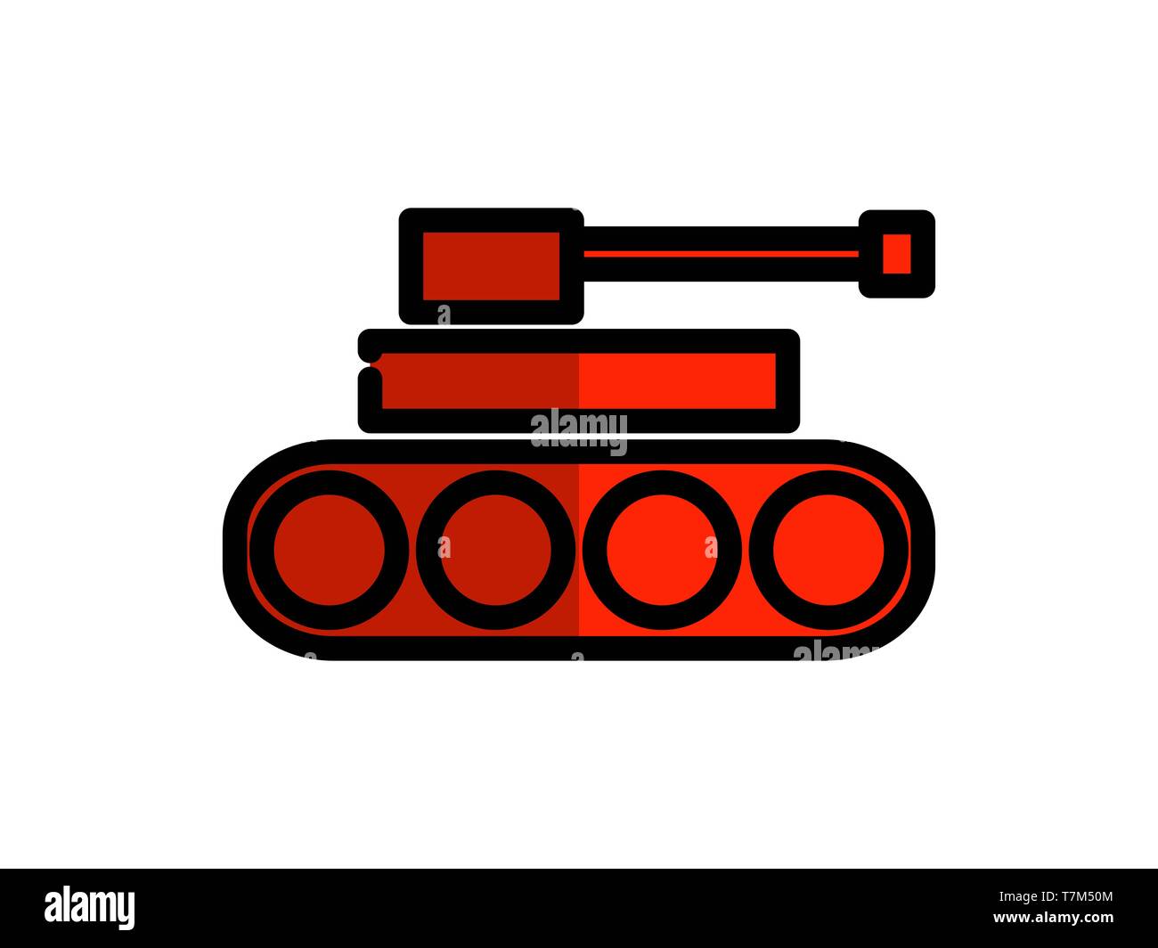 Serbatoio riempito militare icona linea. Elemento del serbatoio icona militare per la telefonia mobile di concetto e le web app. Sottile linea di pieno del serbatoio icona militare può essere utilizzata per il web Foto Stock