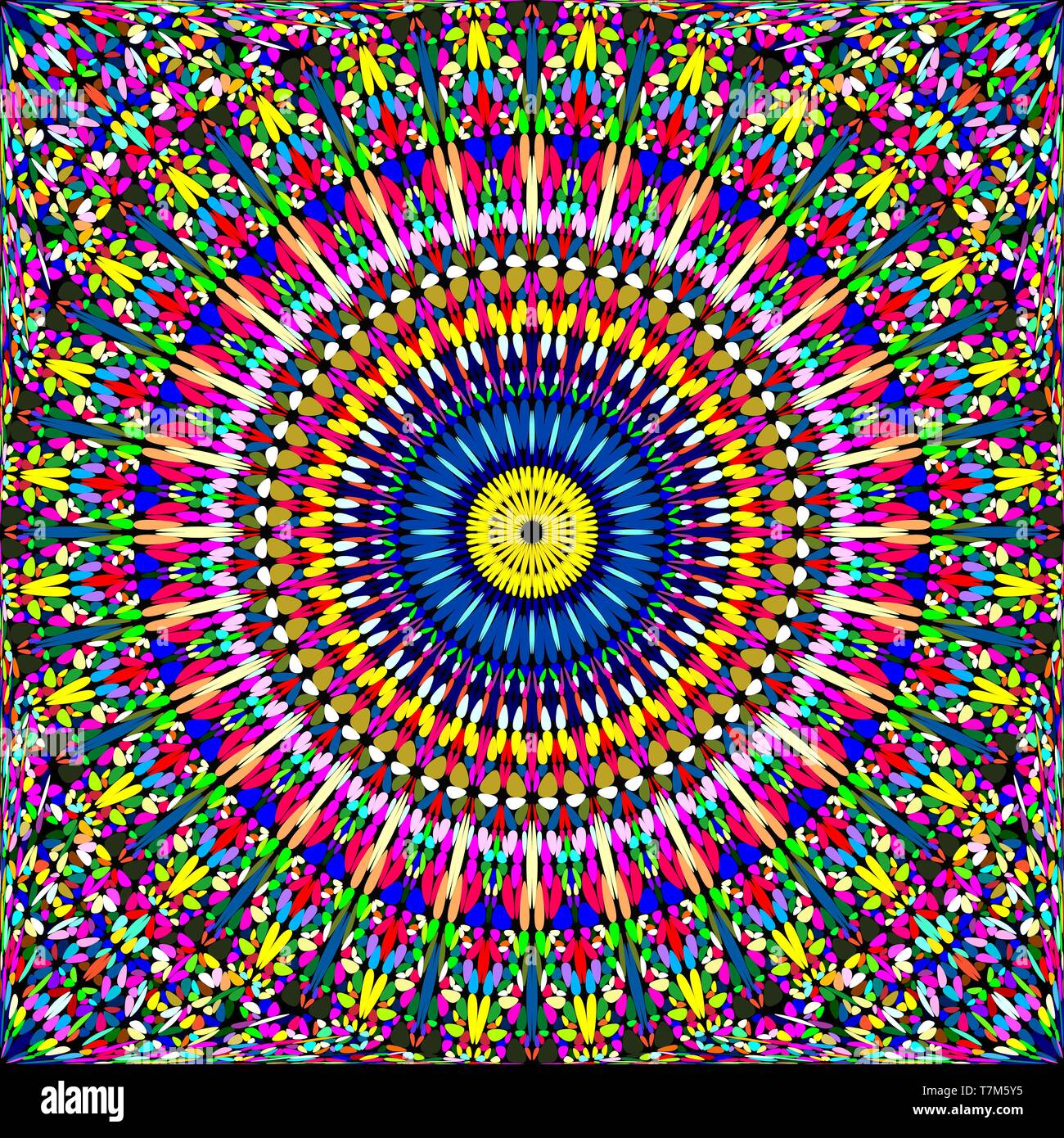 Colorati petali senza giunture mandala Mosaico pattern design di sfondo Illustrazione Vettoriale