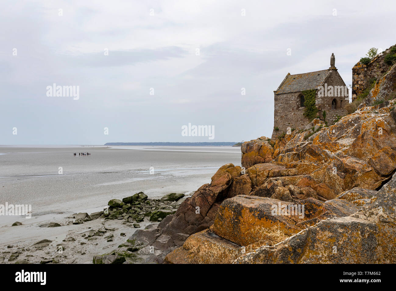 Saint Auberts cappella a Mont Saint Michel, Francia Foto Stock