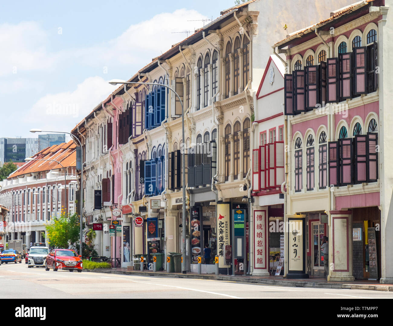 Tradizionali botteghe di Chinatown di Singapore. Foto Stock