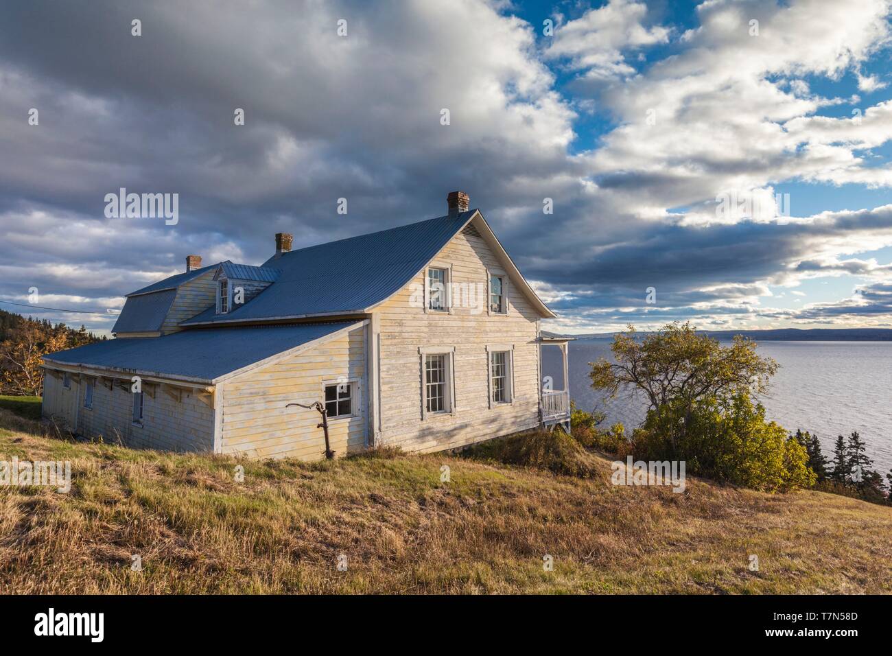 Canada Quebec, Gaspe Peninsula, Forillon National Park, Grande-Grave, insediamento storico case Foto Stock