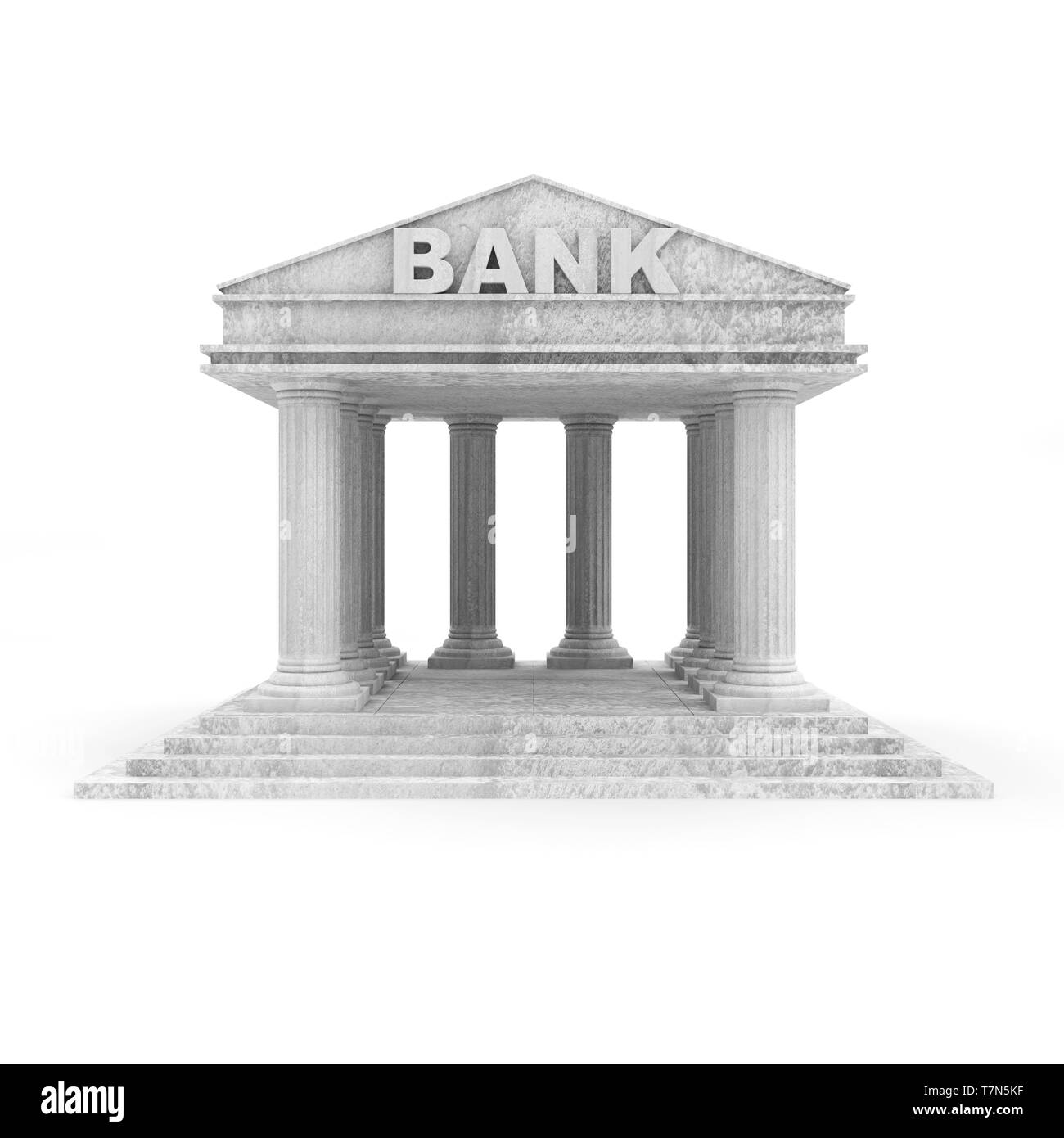 Icona della banca isolati su sfondo bianco. Business concetto finanziario Foto Stock