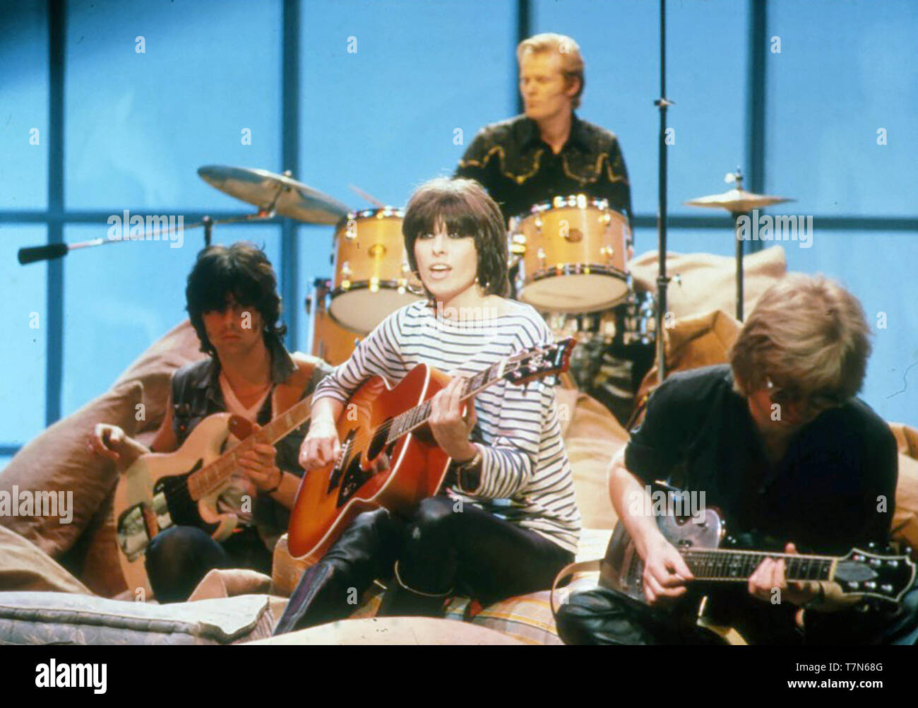 I pretendenti English-American gruppo rock con Chrissie Hynde circa 1980. Foto: Van Houten Foto Stock