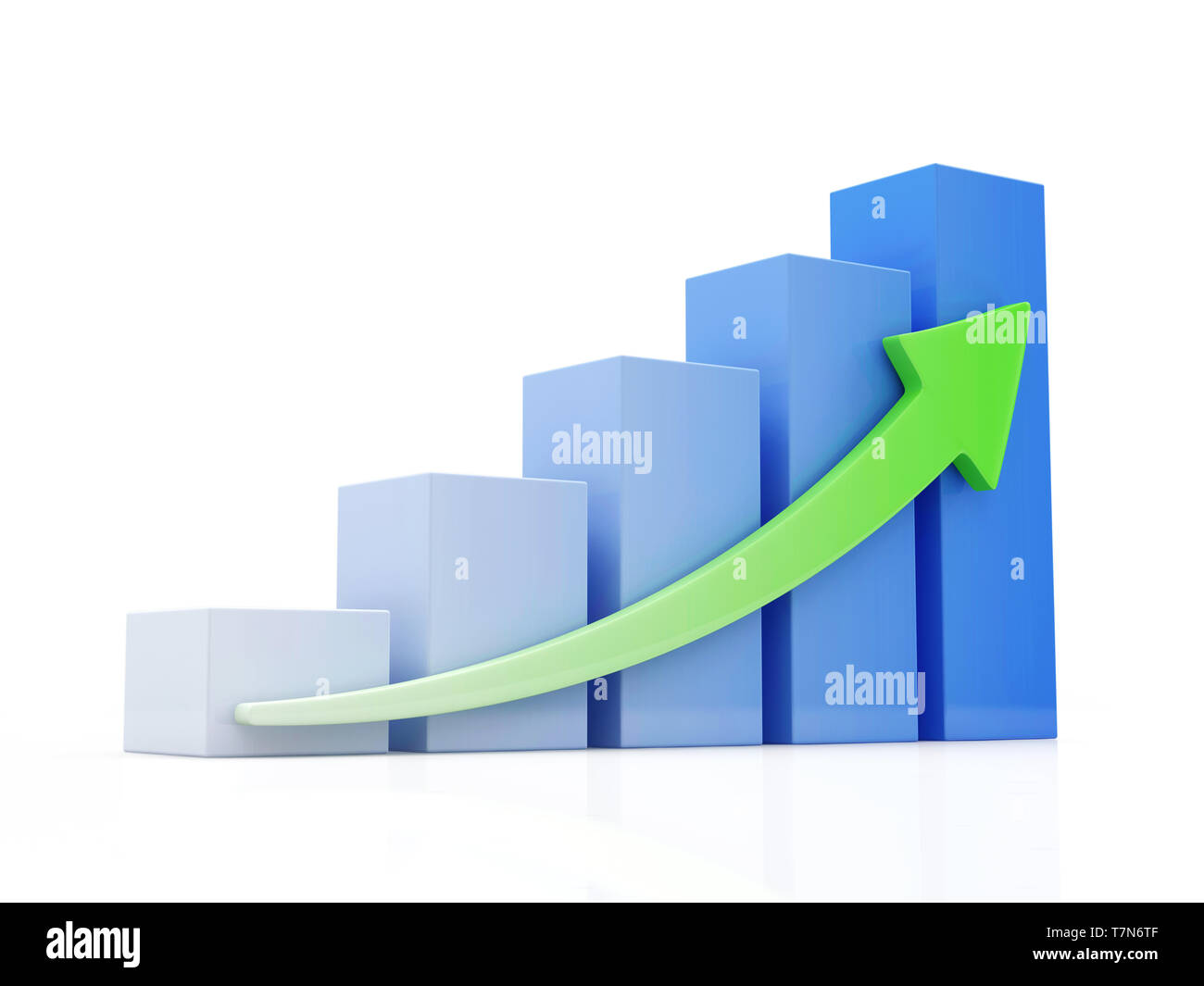 Grafico di Business isolati su sfondo bianco Foto Stock