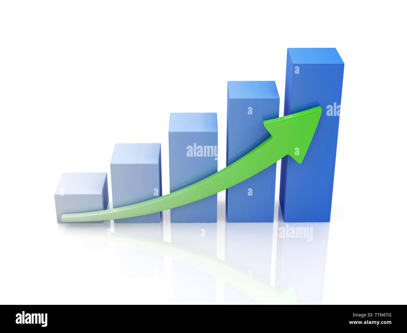 Grafico di Business isolati su sfondo bianco Foto Stock