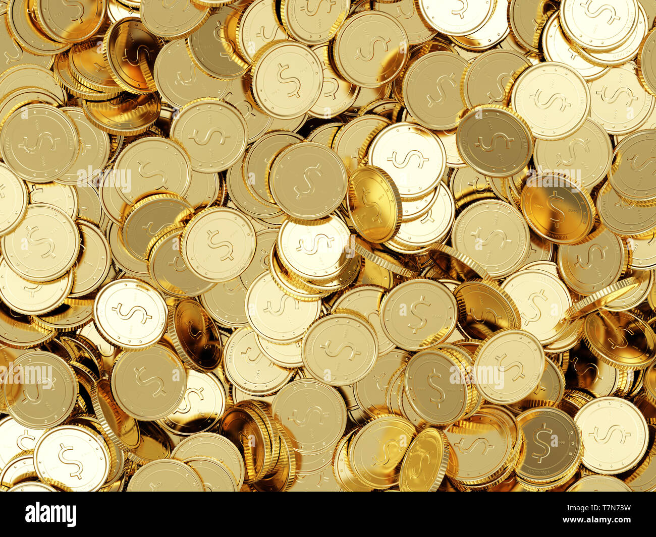 Cumulo di monete d'Oro Foto Stock