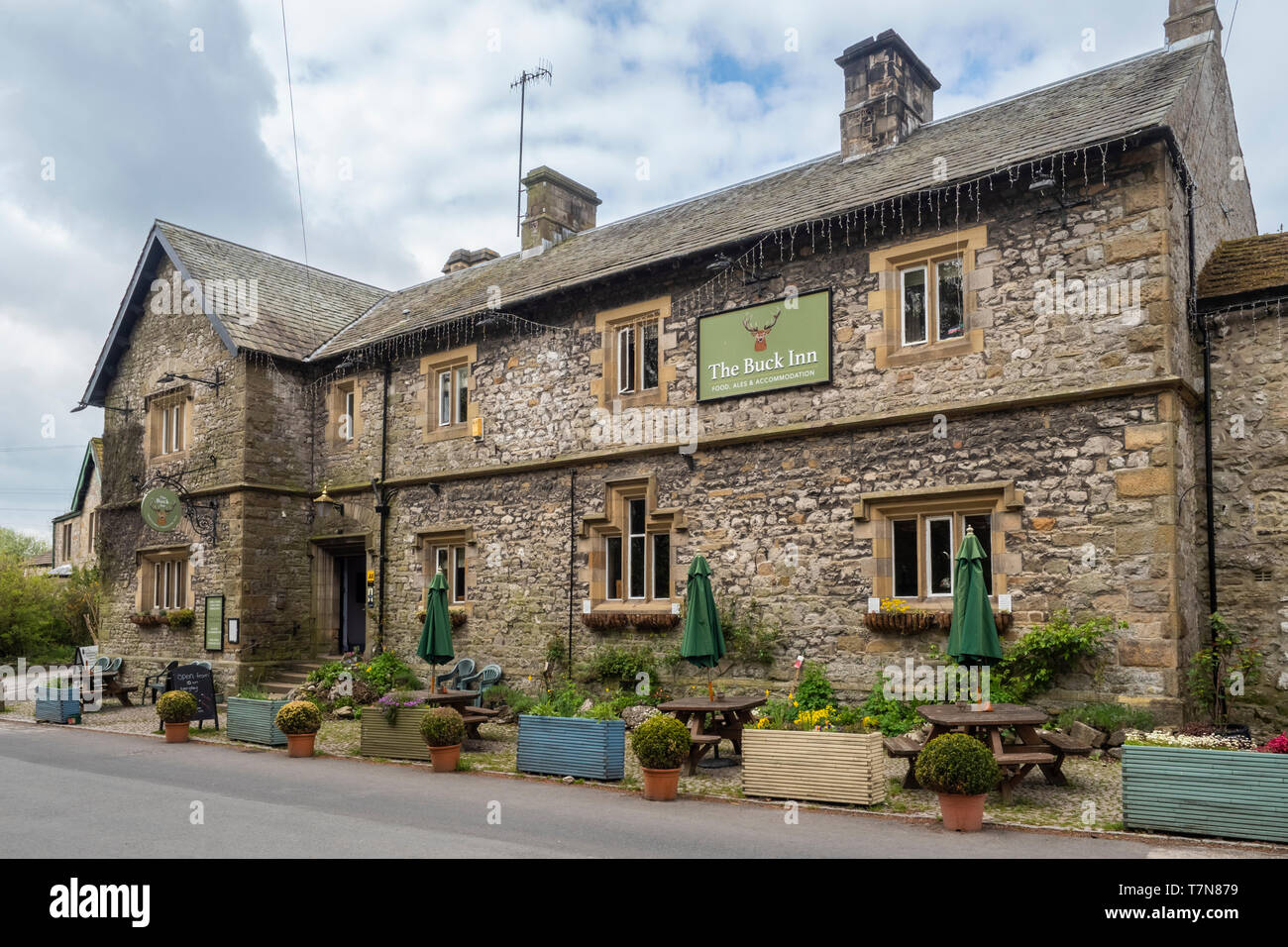 Il Buck Inn nel centro di Malham nel Yorkshire Dales Foto Stock