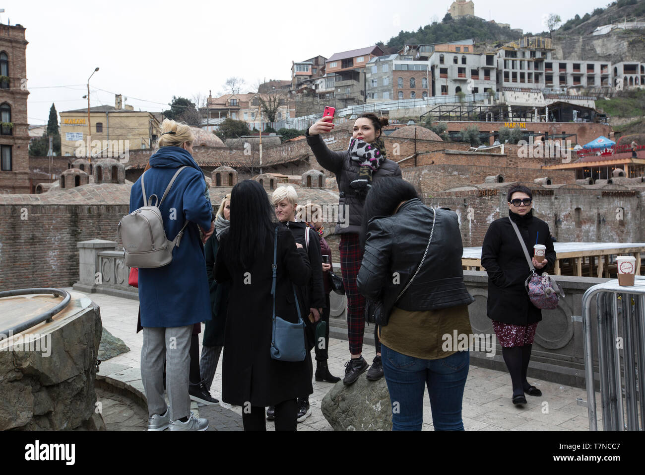 Tbilisi capitale della Georgia, dove Europe meets Asia, con periodi sotto il persiano e regola russa. Foto Stock
