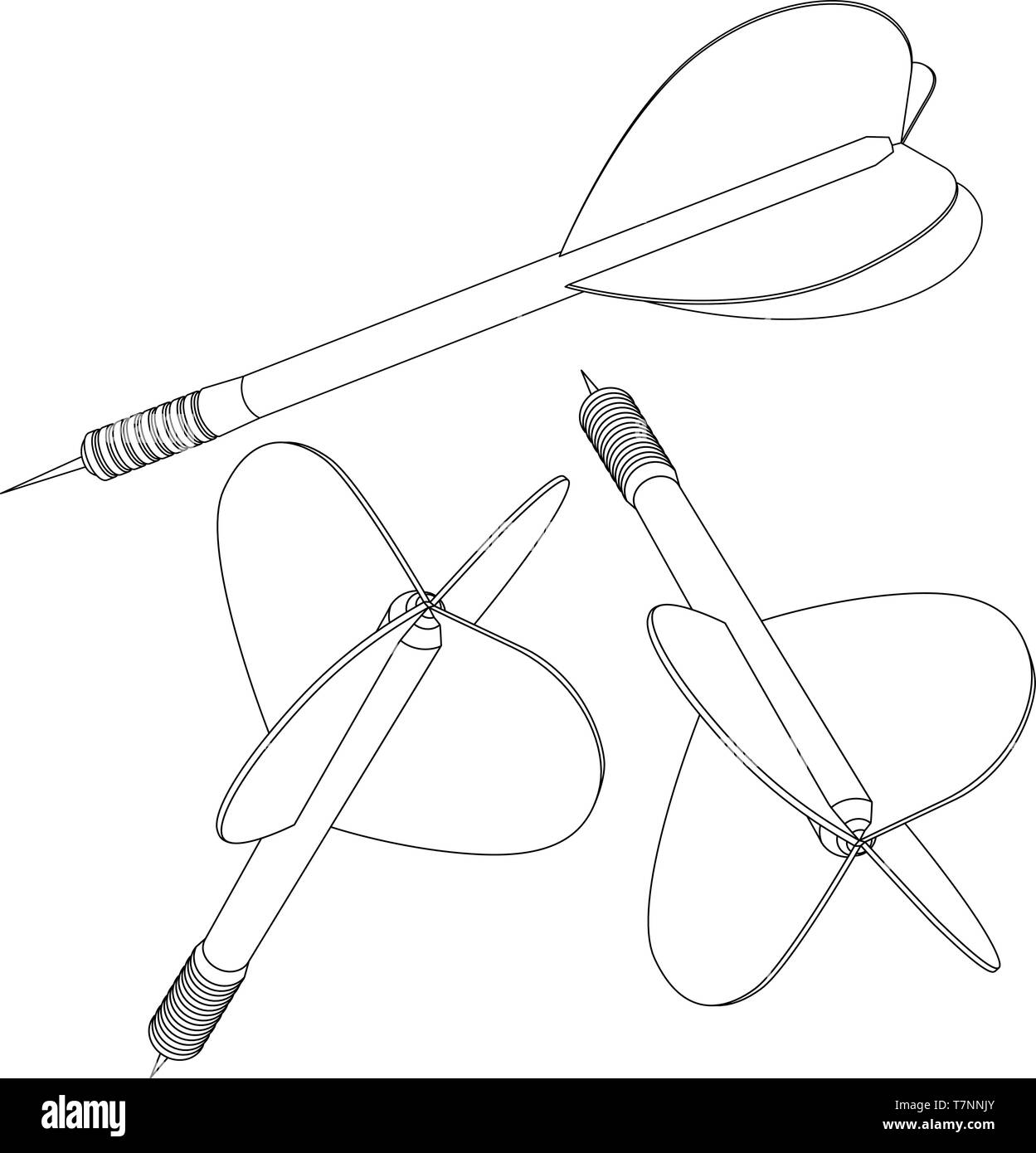 Freccette. Icona di contorno Illustrazione Vettoriale