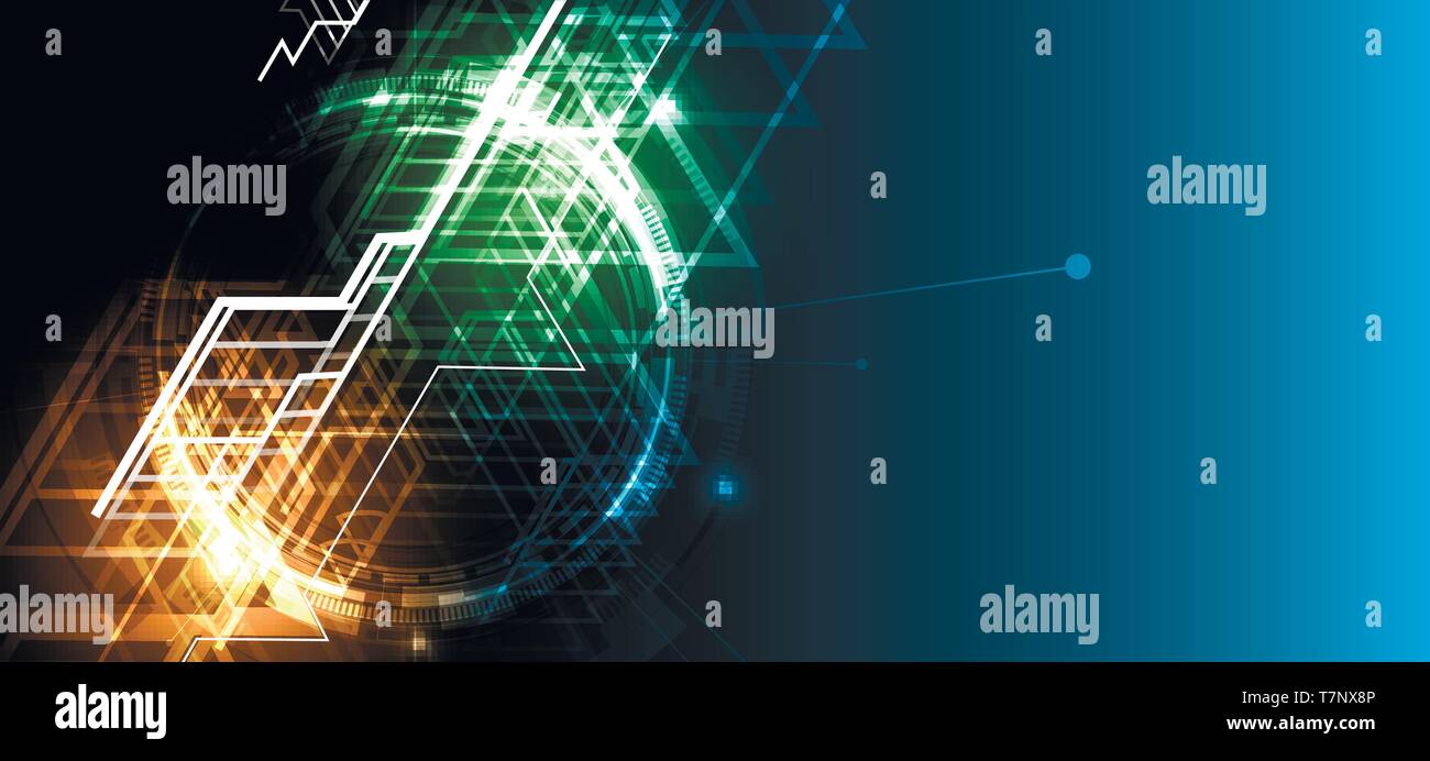 Abstract tech sfondo. La tecnologia avveniristica interfaccia con forme geometriche Illustrazione Vettoriale