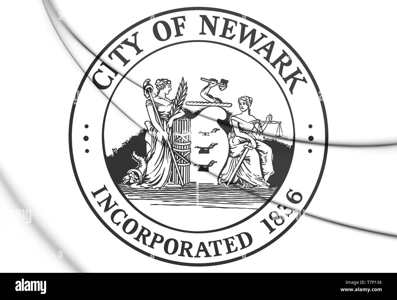 3D la guarnizione di Newark (New Jersey), STATI UNITI D'AMERICA. 3D'illustrazione. Foto Stock