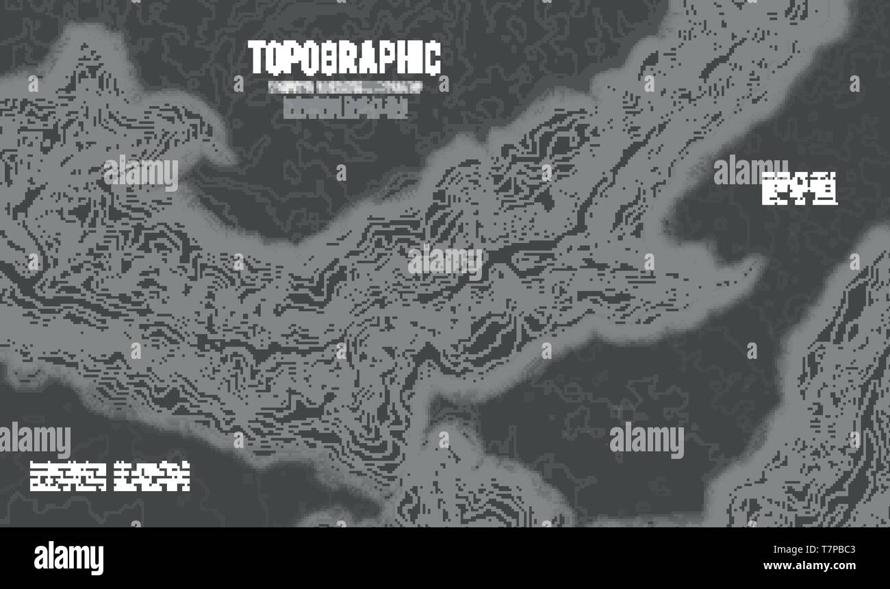 Contorni grigio topografia del vettore. Geographic topografia di montagna illustrazione vettoriale. Modello topografico texture. Mappa sul terreno terreno del vettore Illustrazione Vettoriale