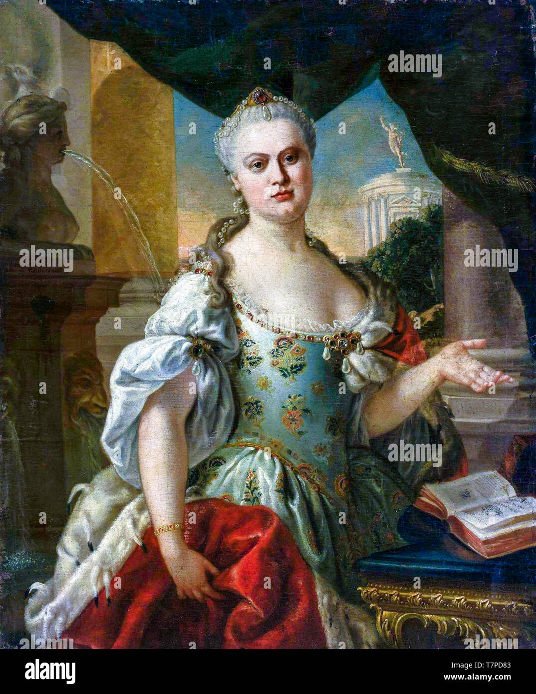 Ritratto della Granduchessa Caterina Alexeyevna (in seguito Caterina II di Russia), 1750-1759 Foto Stock