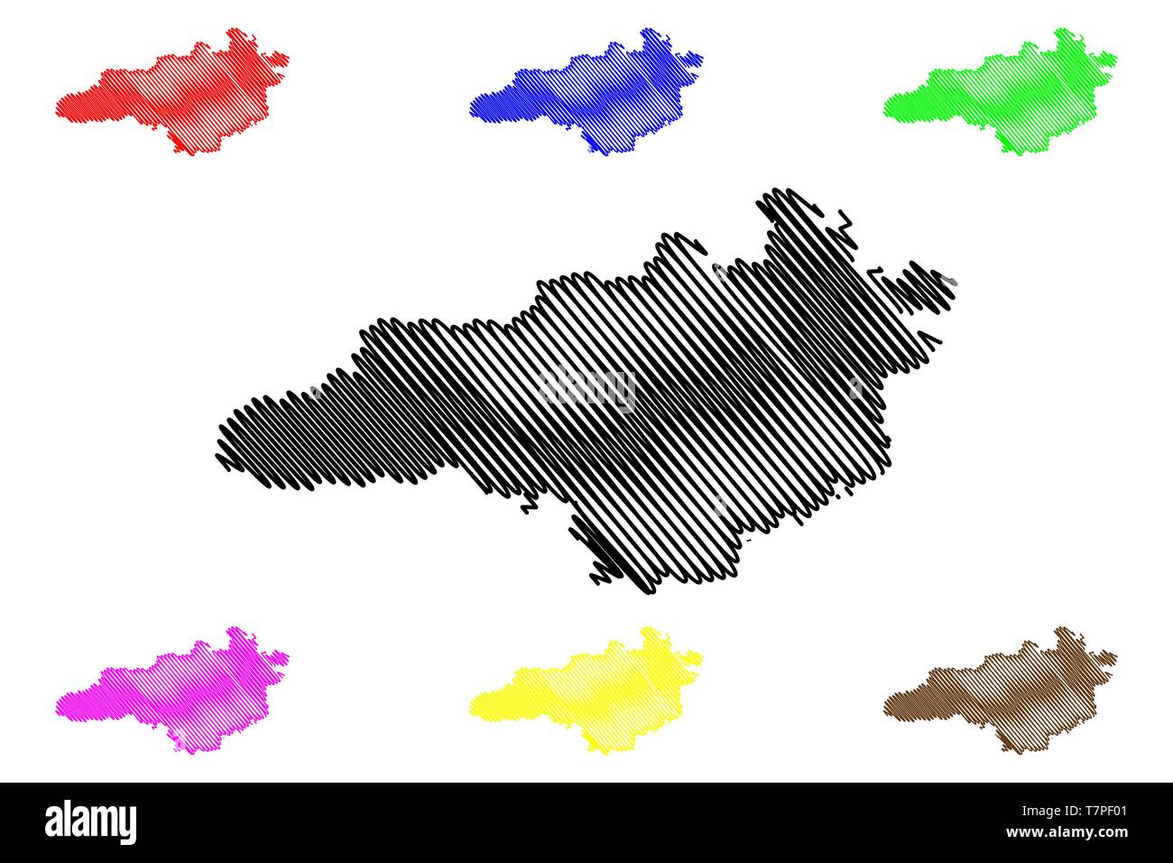 Oblast di Kirovohrad (divisioni amministrative di Ucraina, Oblasts dell'Ucraina) mappa illustrazione vettoriale, scribble schizzo Kirovohradschyna (Kropyvnytskyi O Illustrazione Vettoriale