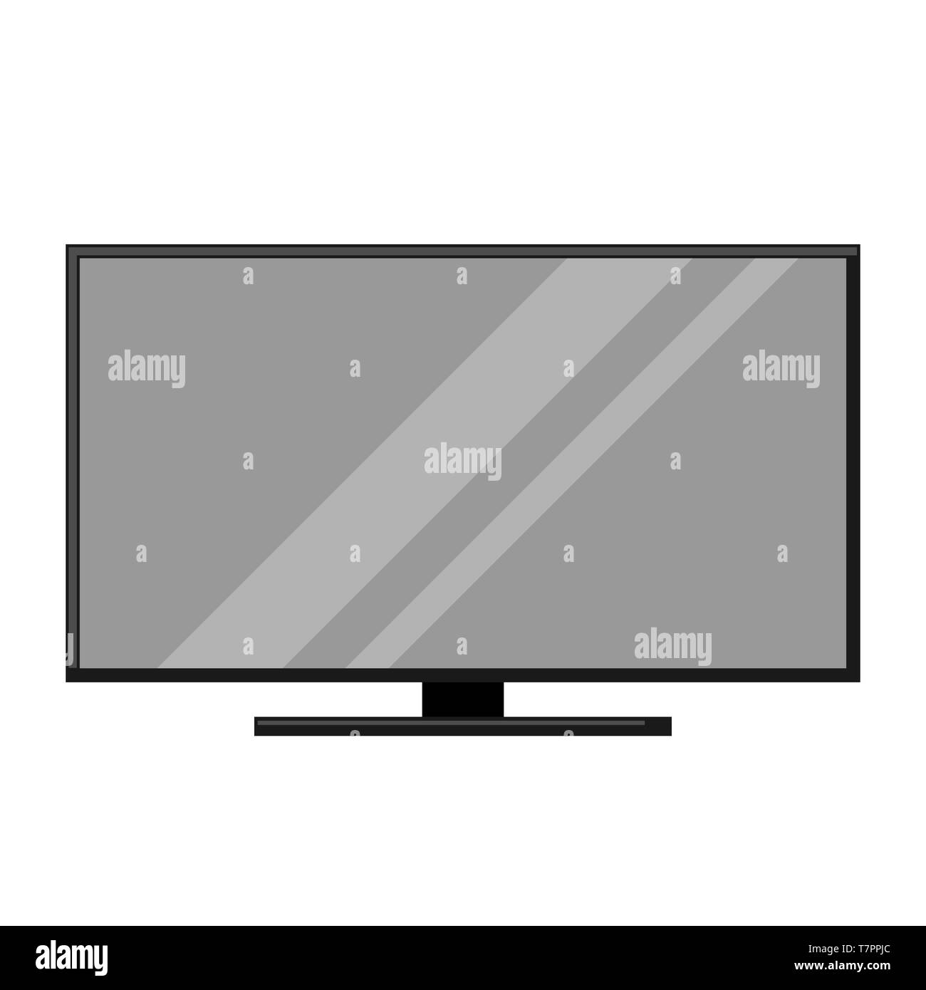 Icona della televisione. Home appliance figura piana. Illustrazione Vettoriale