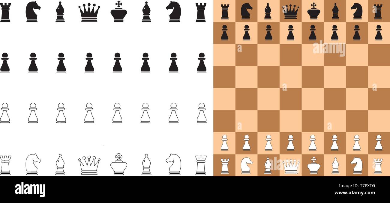 Vettore di figure di scacchi a bordo Illustrazione Vettoriale