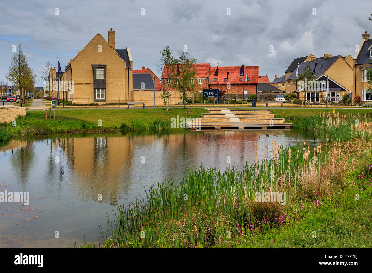 Alconbury Weald principali alloggiamento nuovo sviluppo, nei pressi di Huntingdon, Cambridgeshire, Inghilterra, Regno Unito, GB Foto Stock