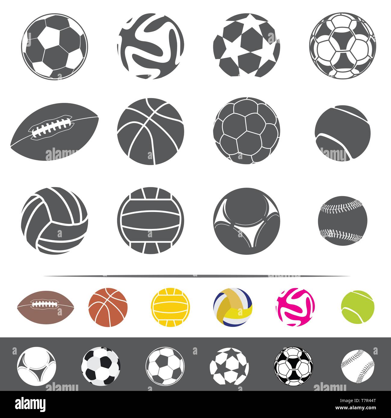 Isolate le palle sportive set di vettore Illustrazione Vettoriale
