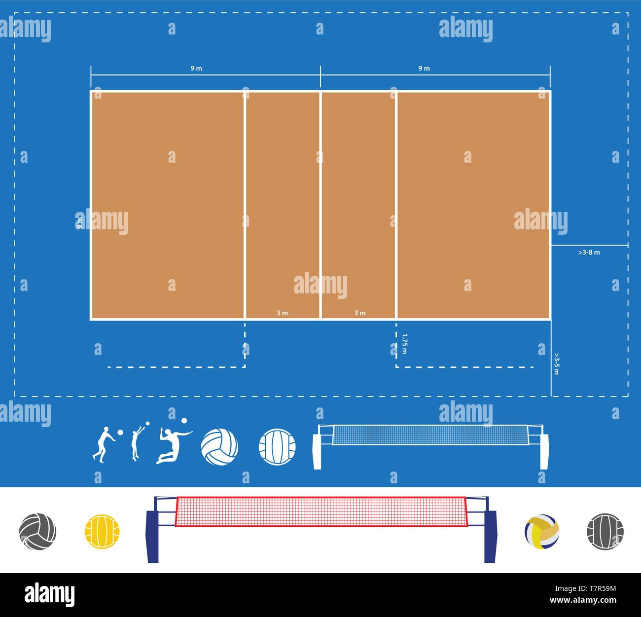 dimensioni di un campo di pallavolo