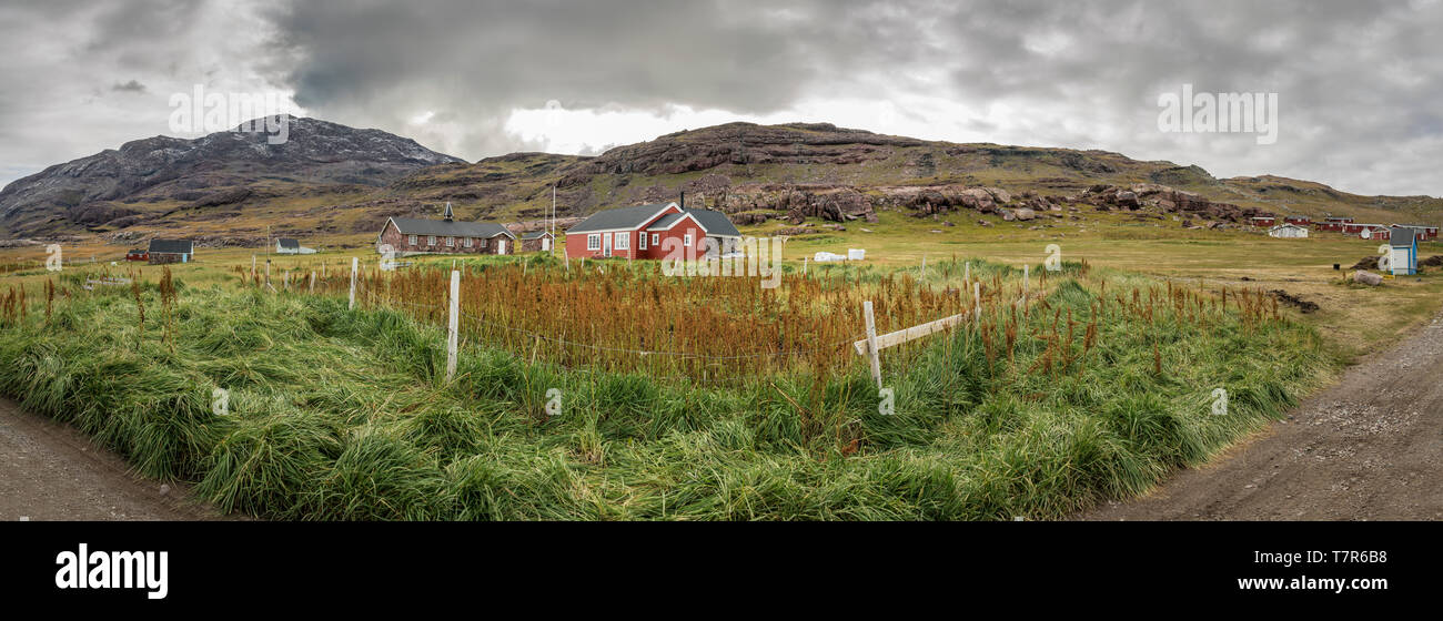 Terreni agricoli, Igaliku, Groenlandia Foto Stock