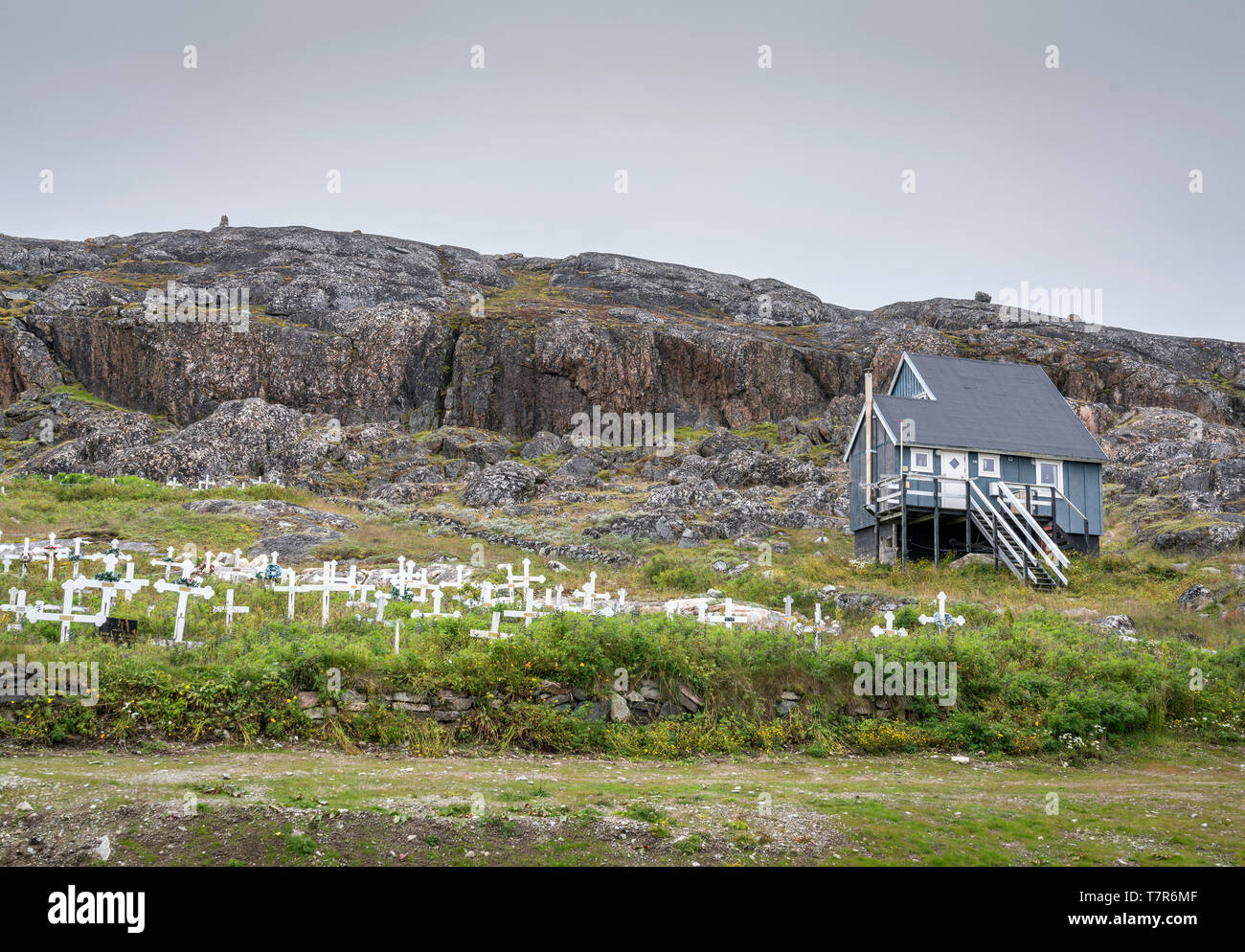 Cimitero, Qaqortoq, Groenlandia Foto Stock