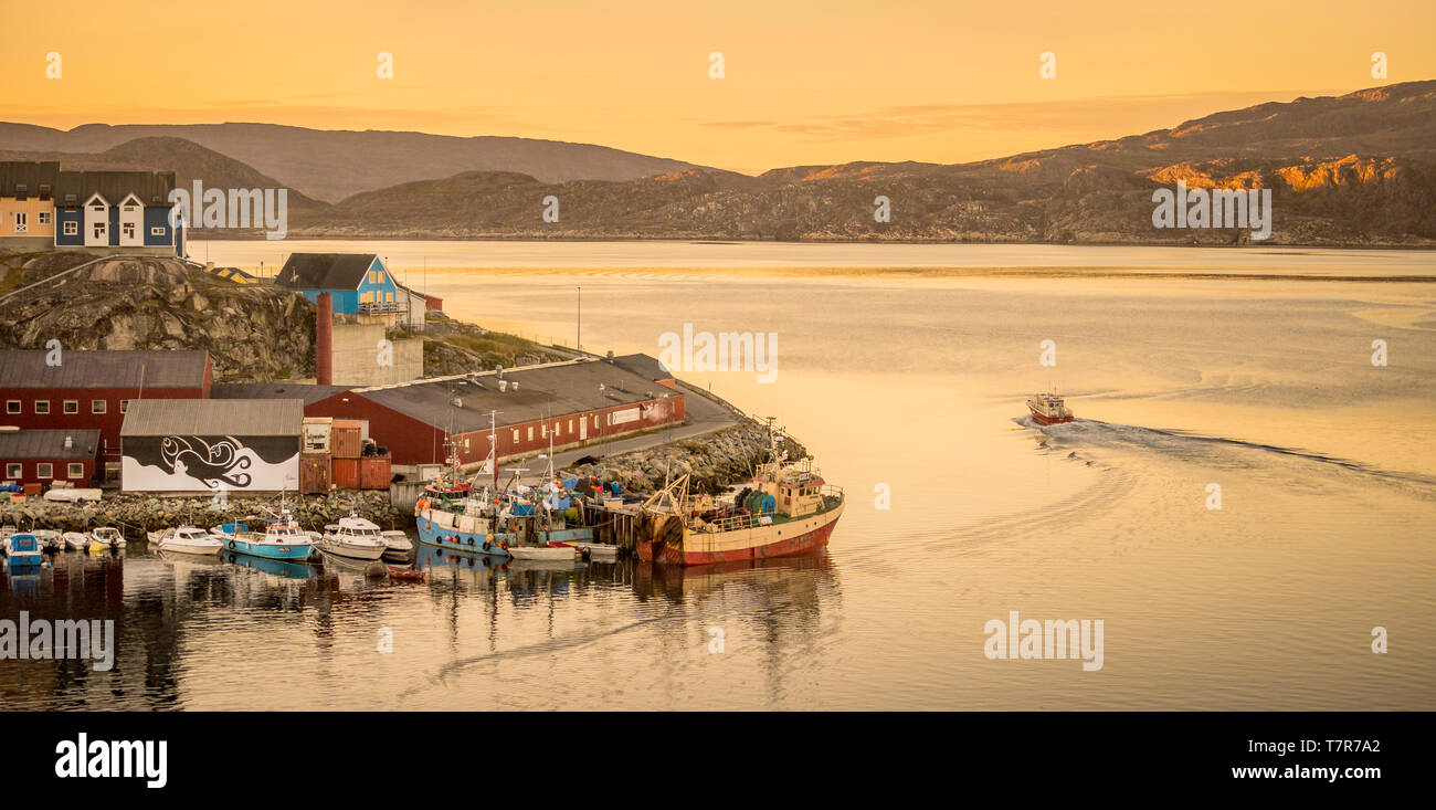 Porto, Qaqortoq, Groenlandia Foto Stock