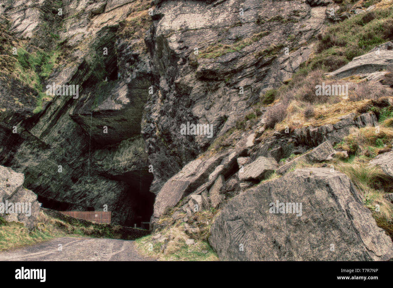 La cava di ardesia aperta per la prima volta nel 1816 sotto la direzione del cavaliere di Kerry e è stata una cava di lavoro on e off a partire da tale data. Famoso per Foto Stock