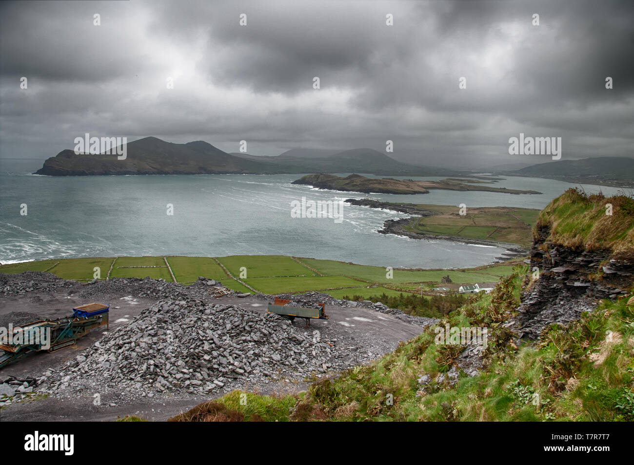 La vista sull Oceano Atlantico.Valentia Island Foto Stock