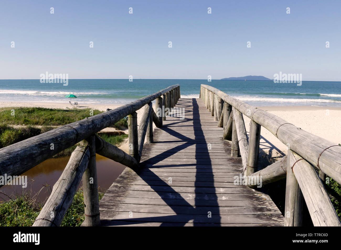 Questa è la vista dell'orizzonte - del più di 40 spiagge dell'isola di Florianopolis SC, nel sud del Brasile Foto Stock