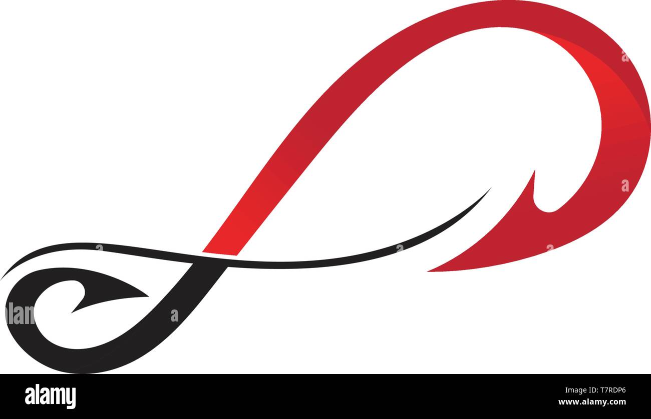 Infinito simbolo gancio e logo del vettore di icona Illustrazione Vettoriale