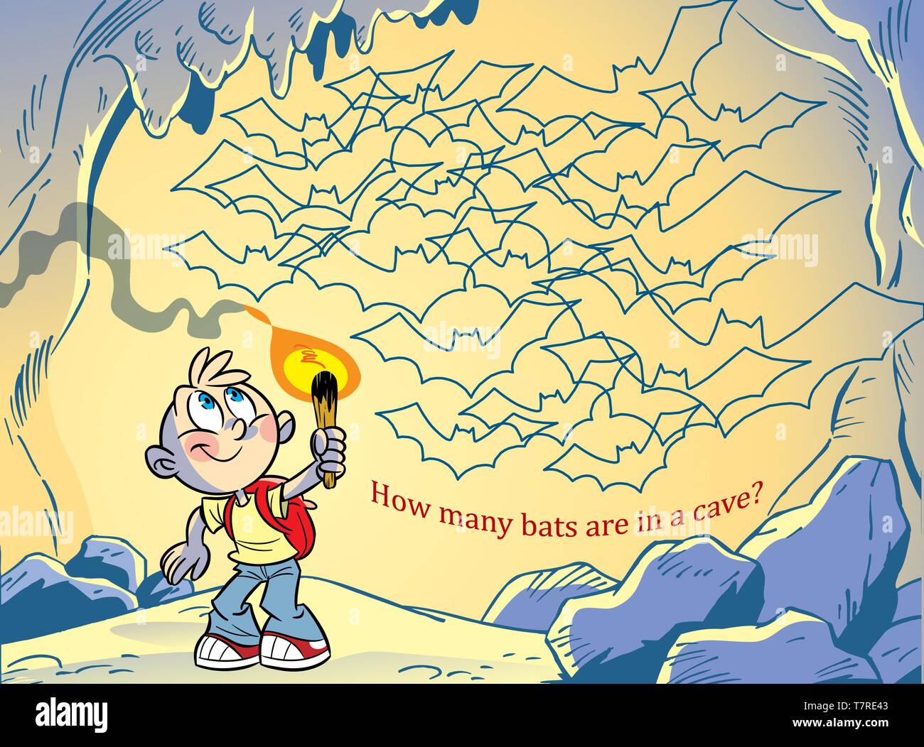 Illustrazione Vettoriale puzzle come molti pipistrelli nella grotta. Pronto il modello di progettazione per il vostro progetto. Illustrazione Vettoriale