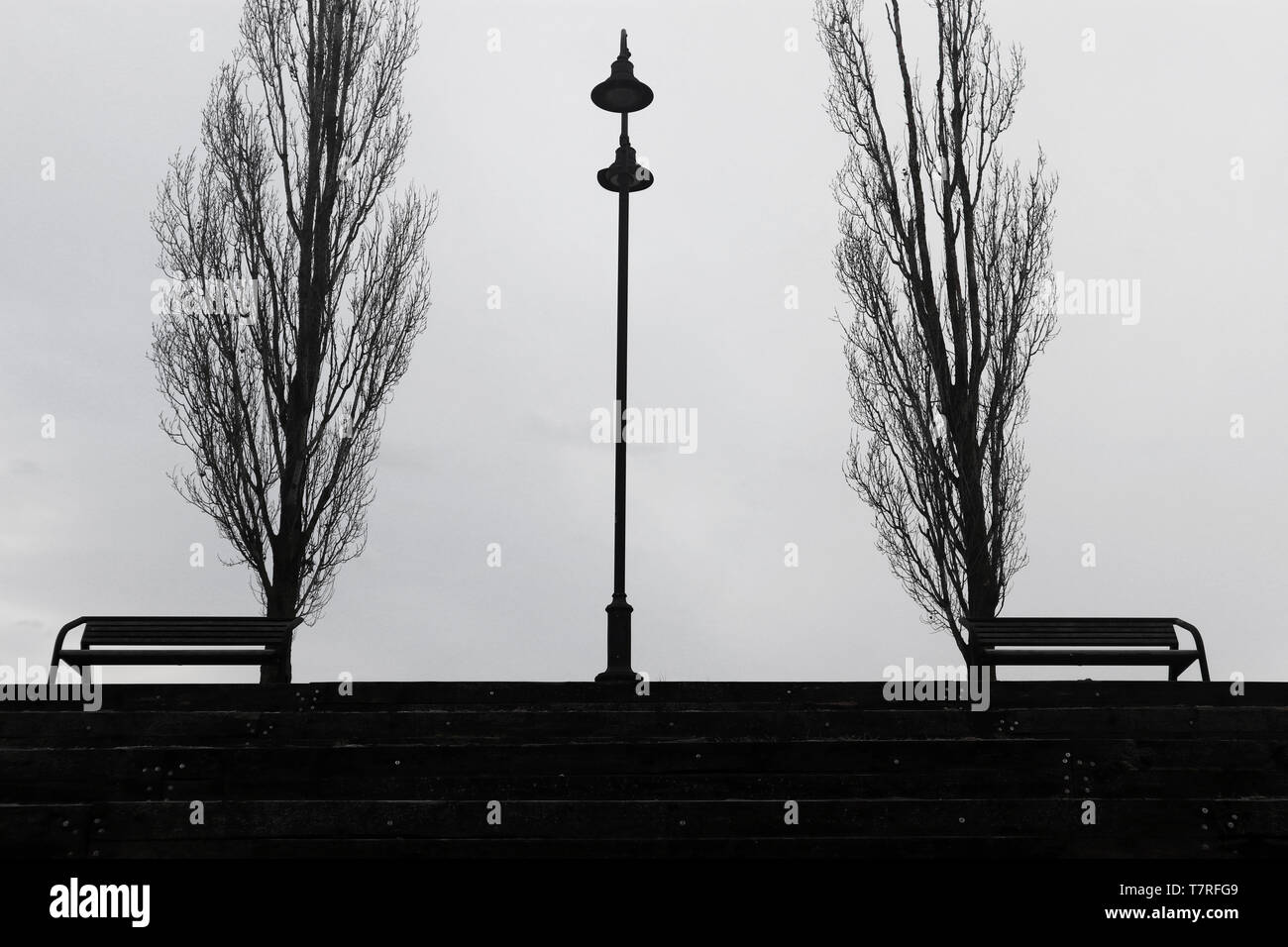 Park Street a contrasto della lampada Foto Stock