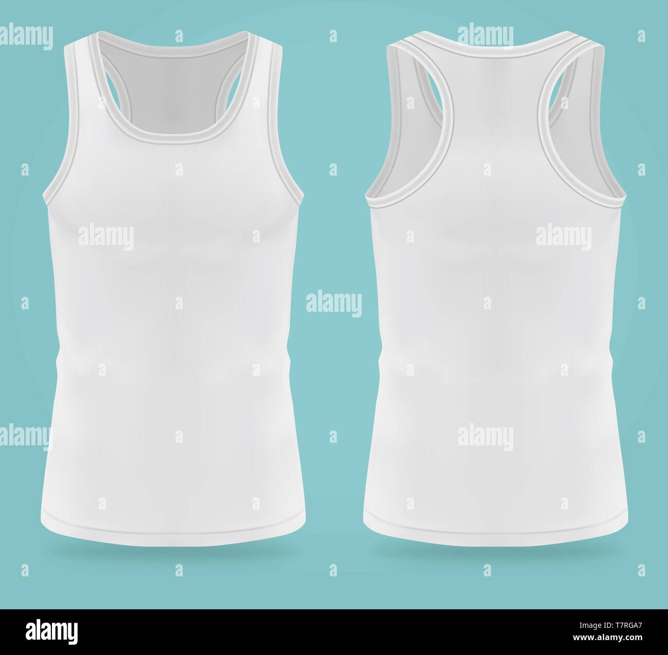 Isolato bianco realistico t-shirt per donna sport Illustrazione Vettoriale
