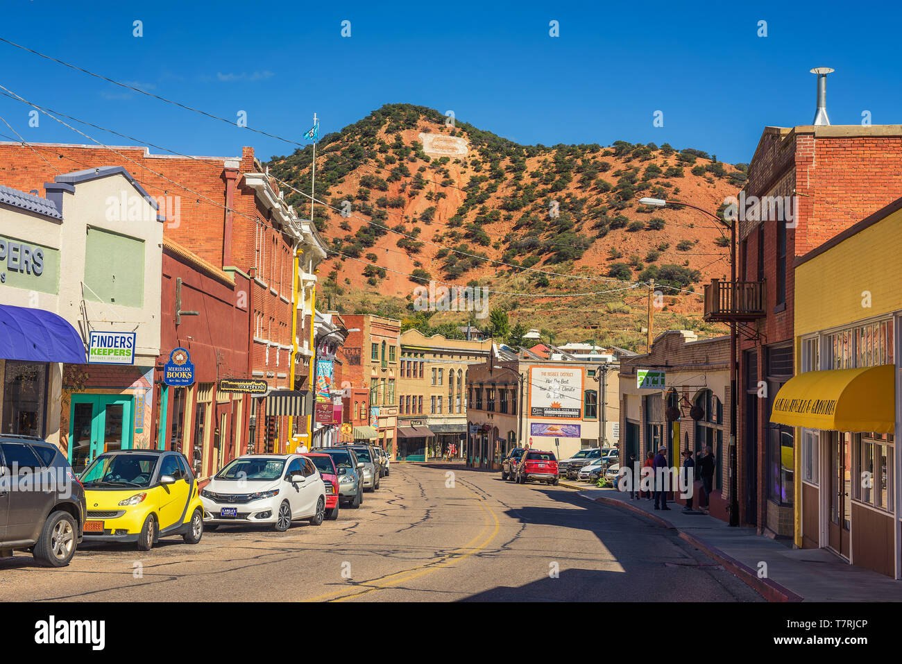 Downtown Bisbee in mulo montagne del sud dell'Arizona Foto Stock