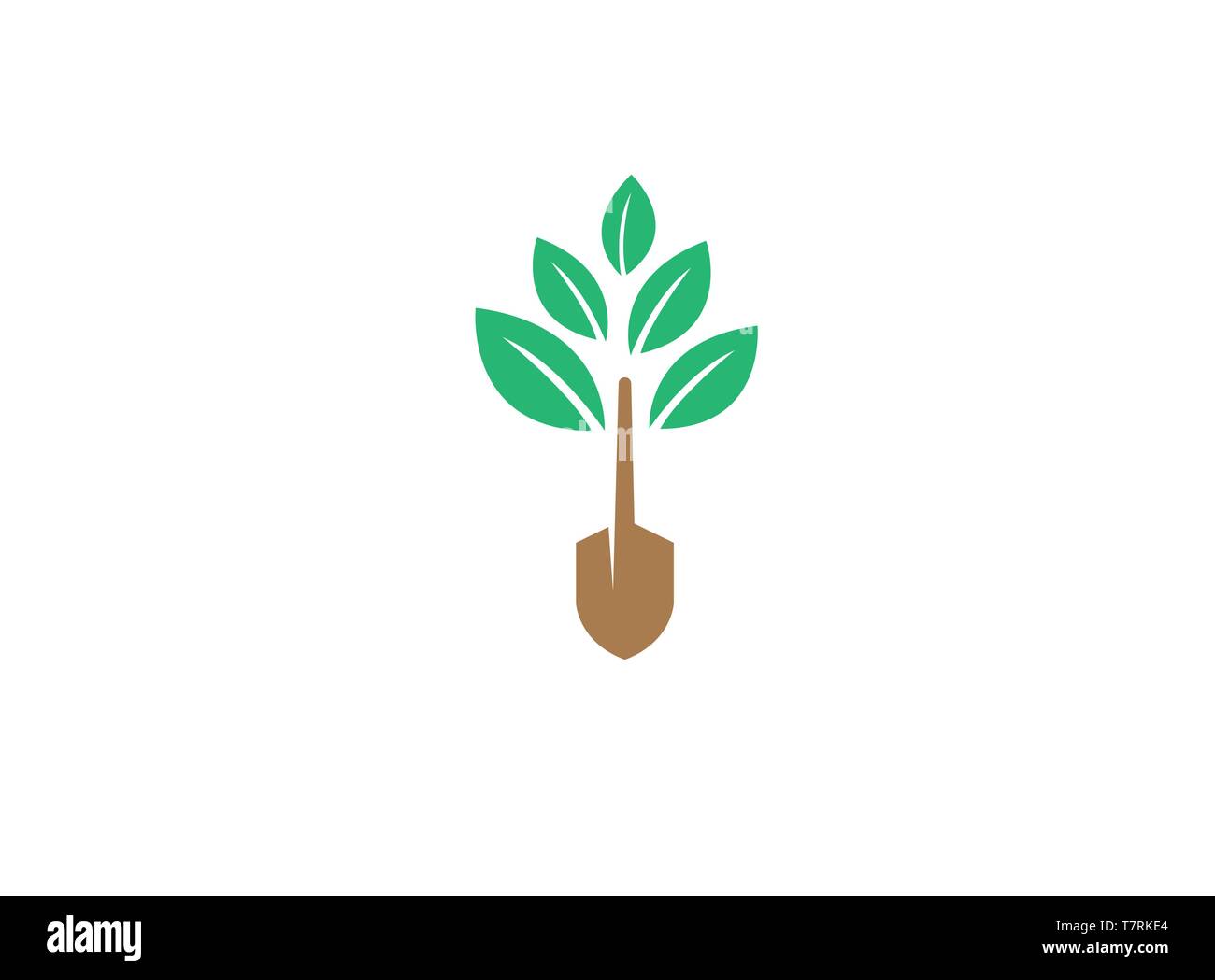 Impianti di allevamento con tronco di albero Logo attrezzo Illustrazione Vettoriale