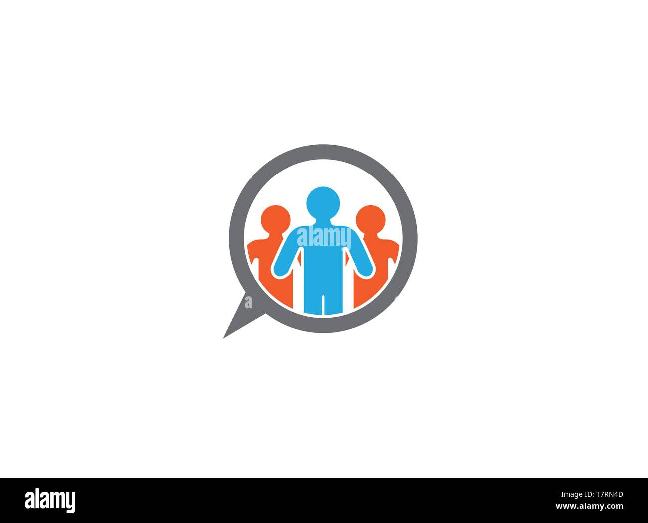 Comunità di persone in chat icona per logo design Illustrazione Vettoriale
