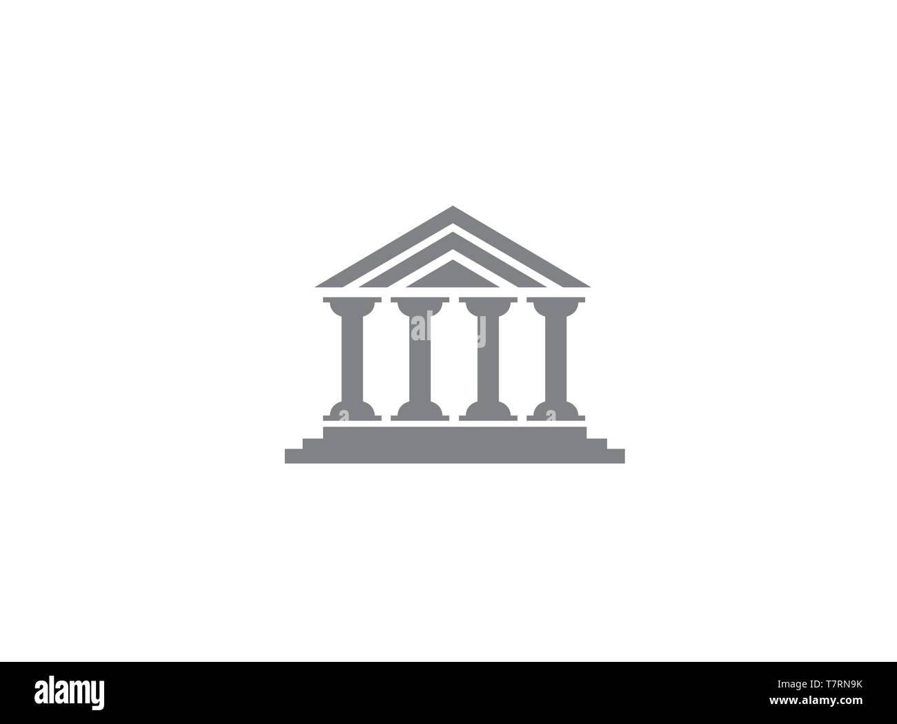 Le colonne del tempio romano di costruire per il logo Illustrazione Vettoriale
