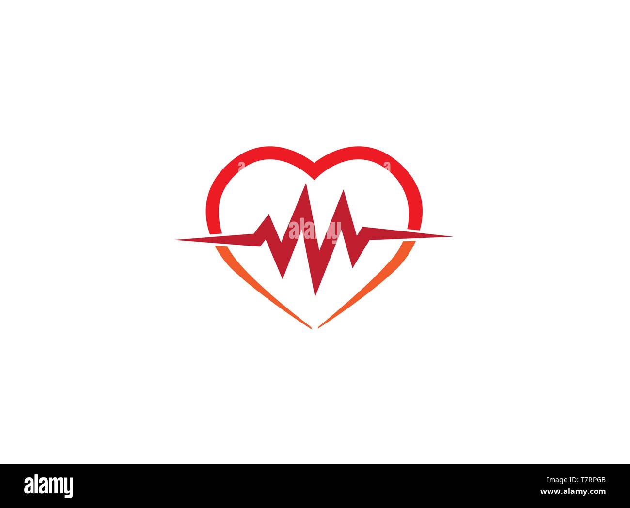 Battito del cuore dentro il cuore la cardiologia per il logo Illustrazione Vettoriale