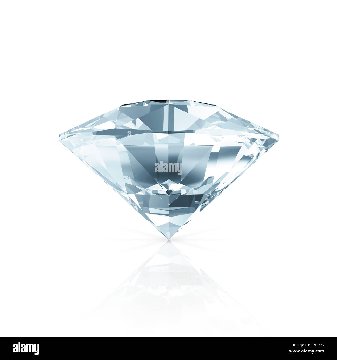 Il diamante blu isolato su sfondo bianco Foto stock - Alamy
