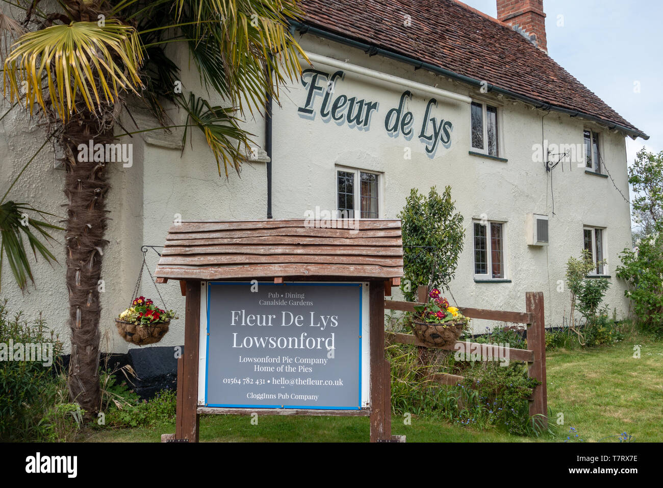 Fleur de Lys pub a Lowsonford Foto Stock