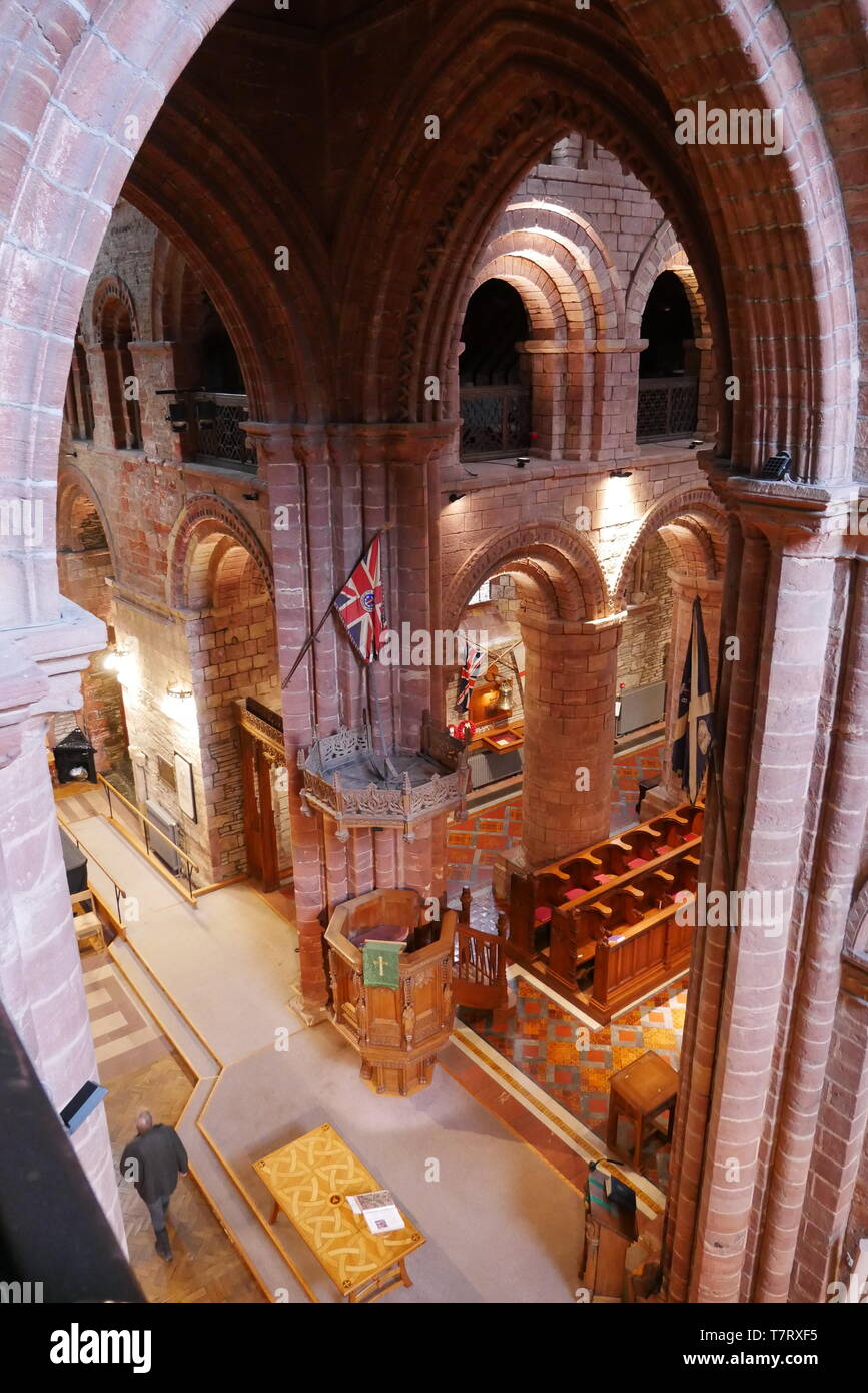 La navata di San Magnus Cathedral, Kirkwall, isole Orcadi Scozia, Regno Unito Foto Stock