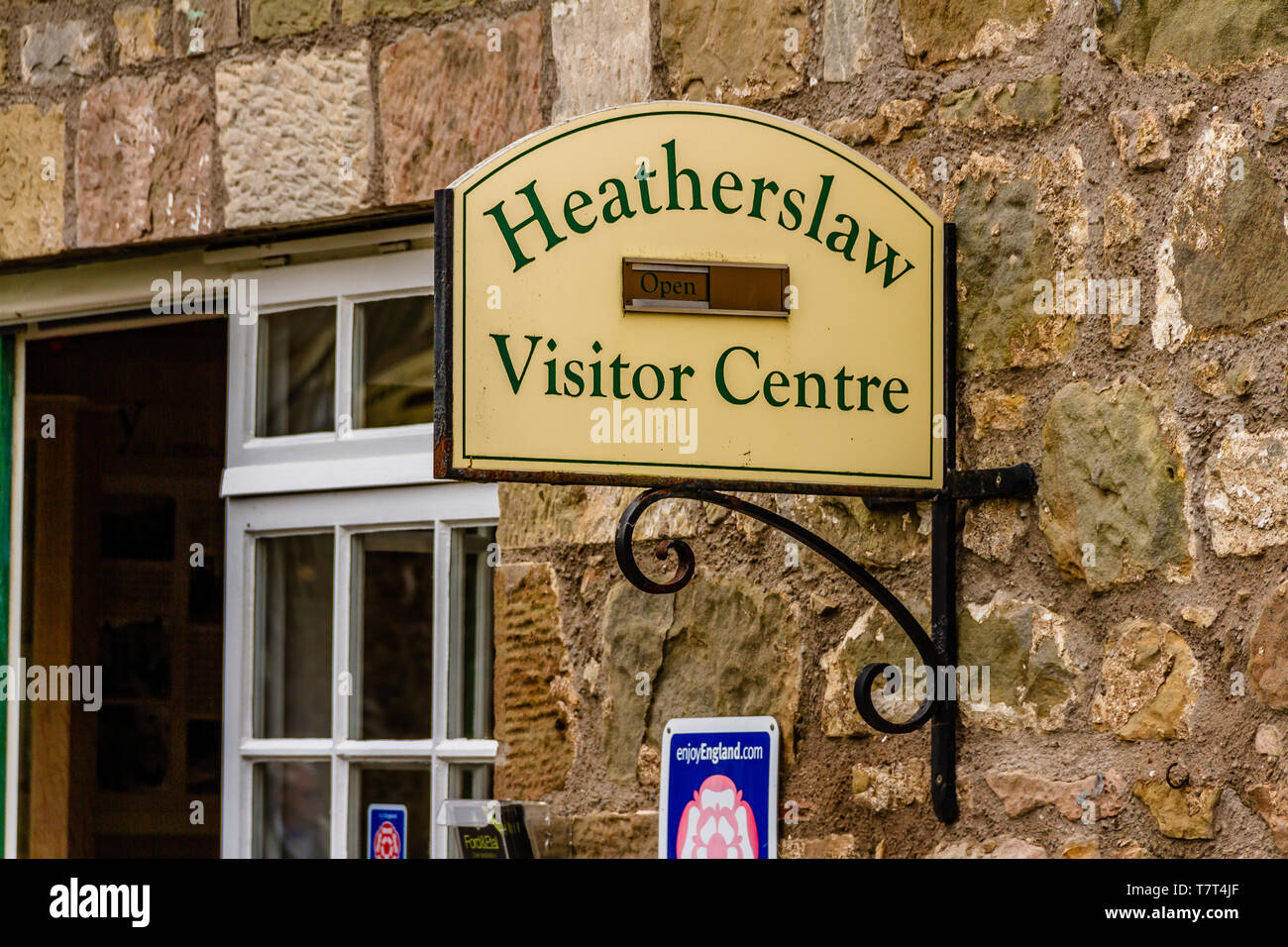 Heatherslaw Visitor Center segno, Ford & Etal, Northumberland, Regno Unito. Maggio 2018. Foto Stock