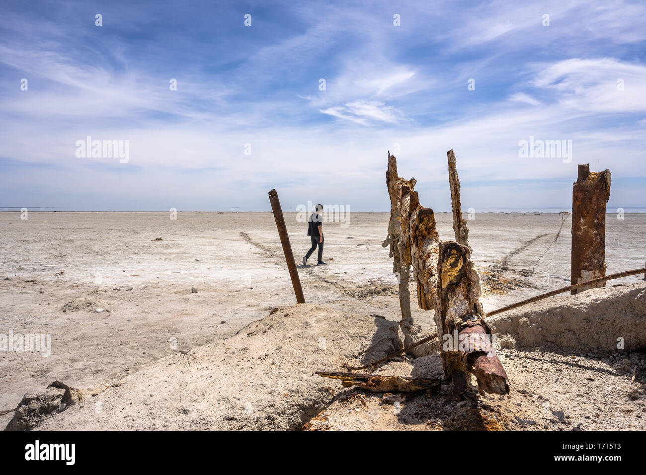 Da soli in Salton Sea California Foto Stock