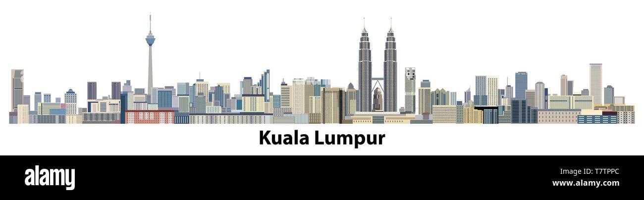 Illustrazione vettoriale di Kuala Lumpur skyline della città Illustrazione Vettoriale