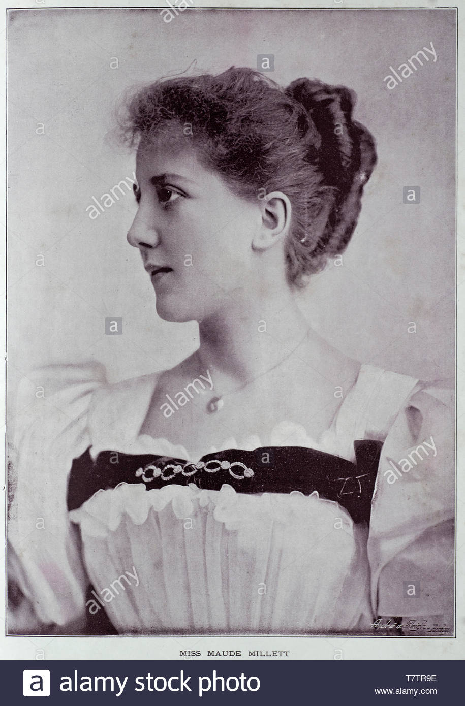 Maude Millet ritratto, 1867-1920, inglese attrice, fotografia da 1890s Foto Stock