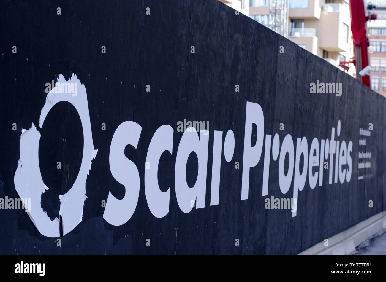 Stoccolma, Svezia - 8 maggio 2019. Sito di costruzione di 'Norra tornen', Nord torri, di proprietà di Oscar Foto Stock