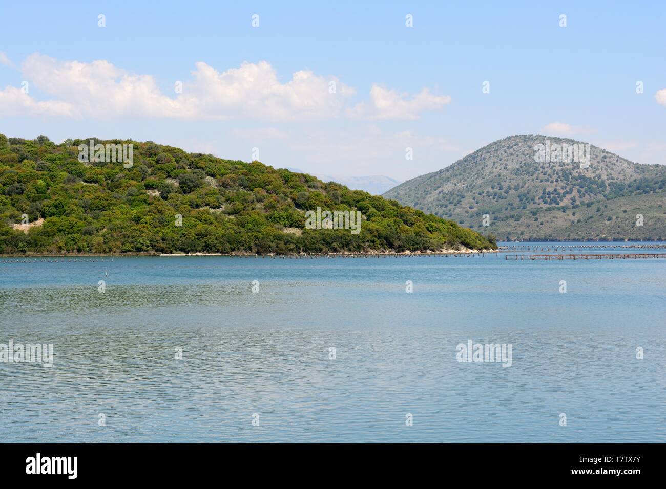Il lago di Butrinto laguna salata Butrinto Parco Nazionale di Albania Foto Stock