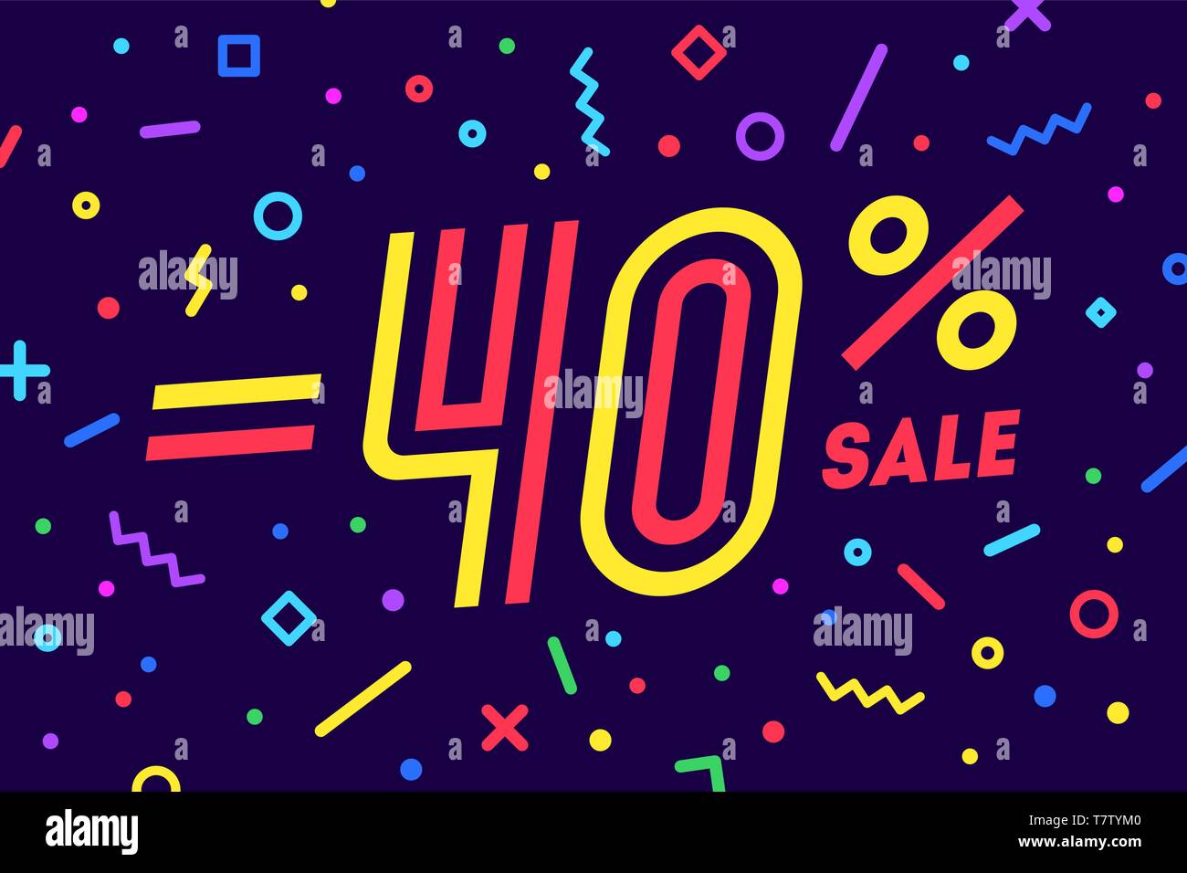 Vendita -40%. Banner per lo sconto, vendita. Progettazione di poster Illustrazione Vettoriale