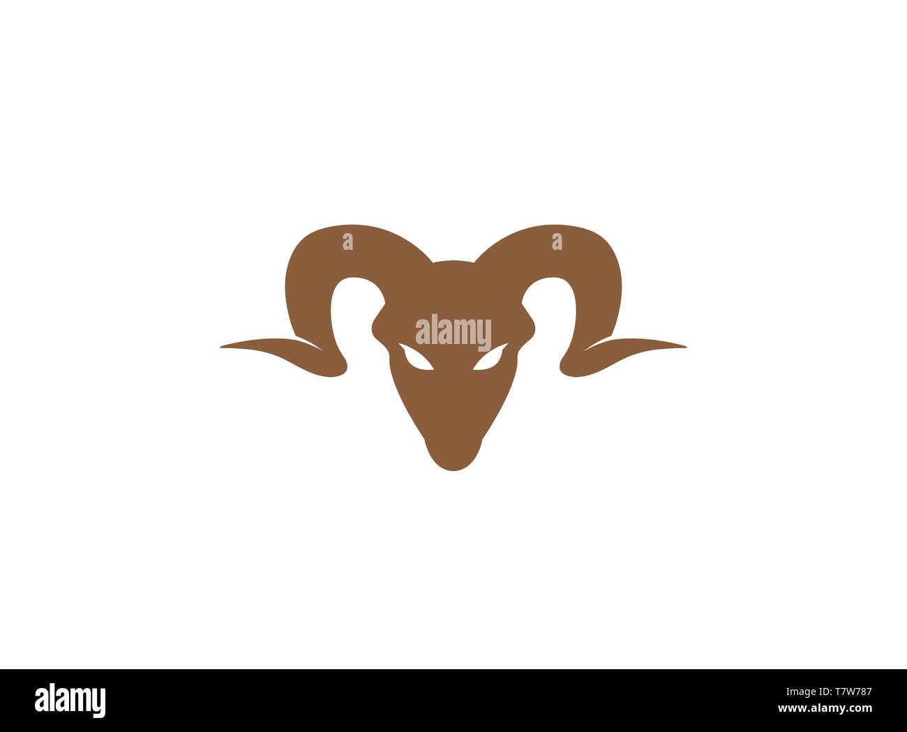 Sheep bighorn testa silhouette Illustrazione Vettoriale