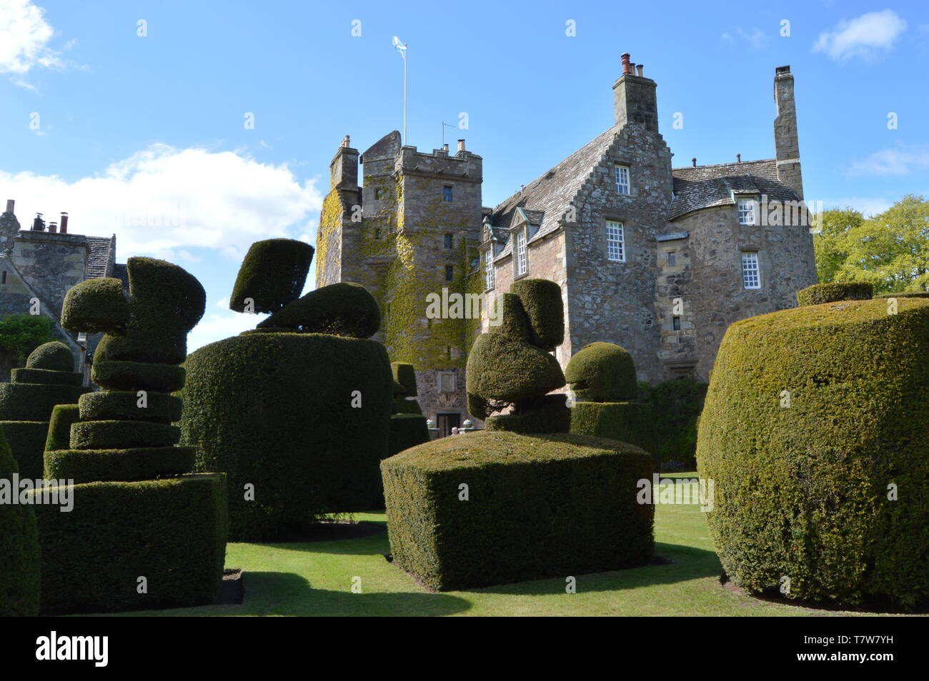 Xvi secolo castello Earlshall, Leuchars, vicino a St Andrews Fife, Scozia. 2019 Foto Stock